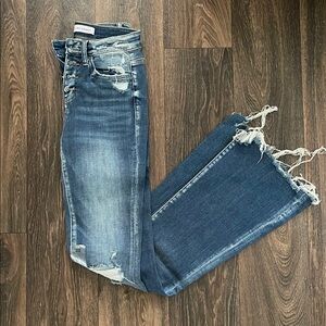 Flying Monkey Blue Flare Jeans Distressed Design